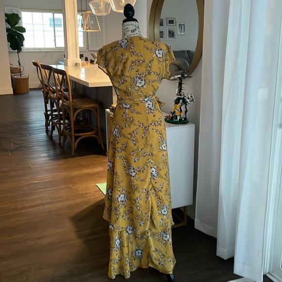 Mustard Maxi Wrap Dress - Picture 5 of 14